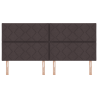 Cabeceira LED  Design de Blocos de Diamante Castanho Escuro 200 cm Tecido 5