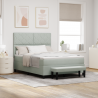 Cama Box Spring com Colchão e Banco Cinza Claro 140x190 cm Veludo 1