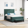 Cama Box Spring con Colchón y Banco Verde Oscuro 140x190 cm Terciopelo 1