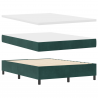 Cama Box Spring com Colchão e Banco Verde Escuro 140x190 cm Veludo 2