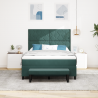 Cama Box Spring con Colchón y Banco Verde Oscuro 140x190 cm Terciopelo 5