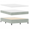 Cama Box Spring com Colchão & Banco Cinza Claro 140x200 cm Veludo 2