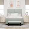 Cama con Base de Resortes con Colchón y Banco Gris Claro 140x200 cm Terciopelo 5