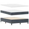 Cama Box Spring com Colchão & Banco Cinza Escuro 140x200 cm Veludo 2