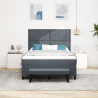 Cama Box Spring com Colchão & Banco Cinza Escuro 140x200 cm Veludo 5
