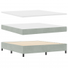 Cama Box com Colchão e Banco Cinza Claro 180x200 cm Veludo 2