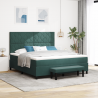 Cama Box com Colchão e Banco Verde Escuro 180x200 cm Veludo 1