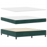 Cama Box com Colchão e Banco Verde Escuro 180x200 cm Veludo 2