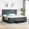 Cama Box Spring com Colchão & Banco Cinza Escuro 200x200 cm Veludo 1