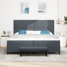 Cama Box Spring com Colchão & Banco Cinza Escuro 200x200 cm Veludo 5