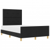 Estructura de cama tela negro 120x190 cm 3