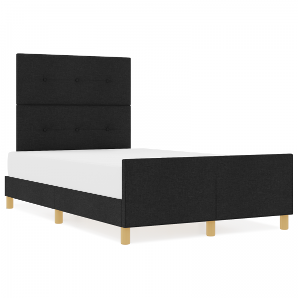 Estructura de cama tela negro 120x190 cm M 4