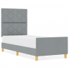 Estrutura de Cama  Cinzento Claro 80x200 cm Tecido 4