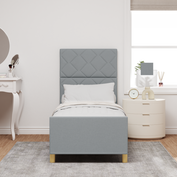 Estrutura de Cama  Cinzento Claro 80x200 cm Tecido M 5