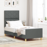 Estructura de cama tela gris oscuro 80x200 cm 1