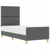 Estructura de cama tela gris oscuro 80x200 cm 3