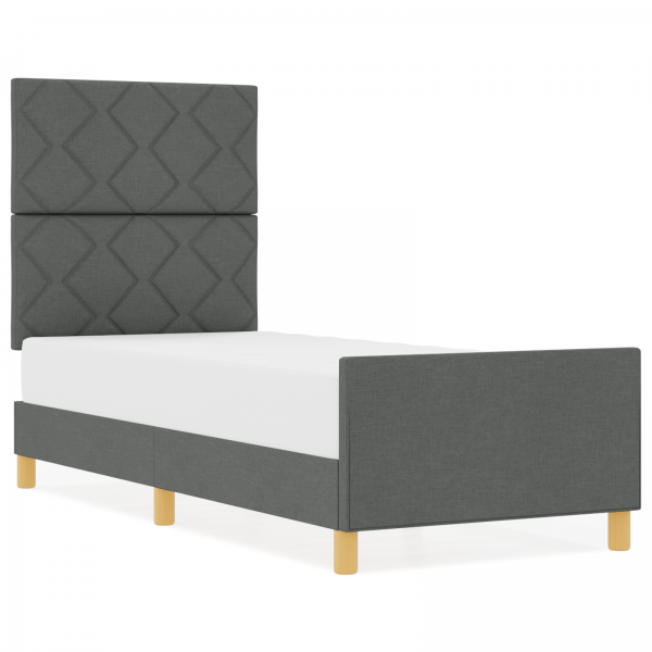Estructura de cama tela gris oscuro 80x200 cm M 4