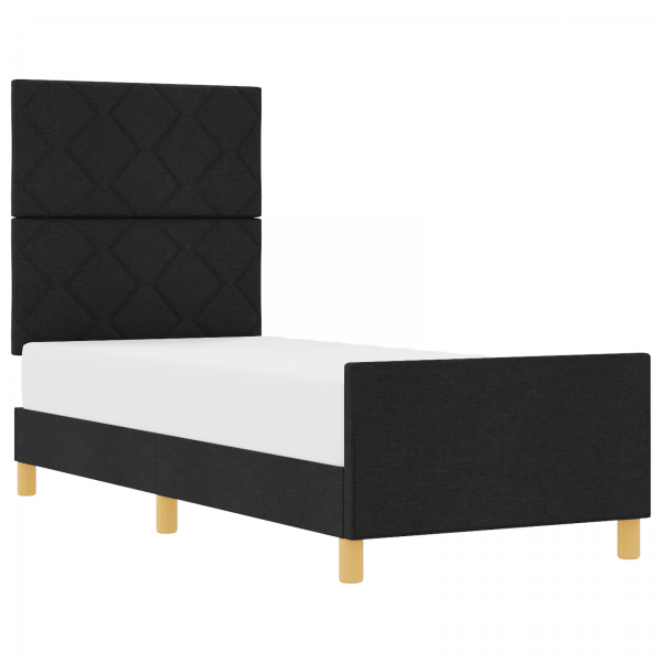 Estructura de cama tela negro 80x200 cm M 3