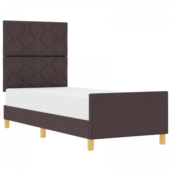 Estructura de cama tela marrón oscuro 80x200 cm M 3