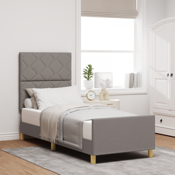 Estructura de cama tela taupé 80x200 cm D