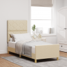 Estructura de cama tela crema 80x200 cm 1