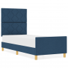 Estructura de cama tela azul 80x200 cm 4