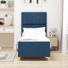 Estructura de cama tela azul 80x200 cm 5