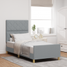 Cama  Cinzento-claro 100x200 cm Tecido 1