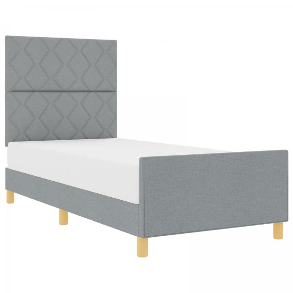 Cama  Cinzento-claro 100x200 cm Tecido M 3