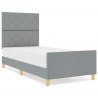 Cama  Cinzento-claro 100x200 cm Tecido 4