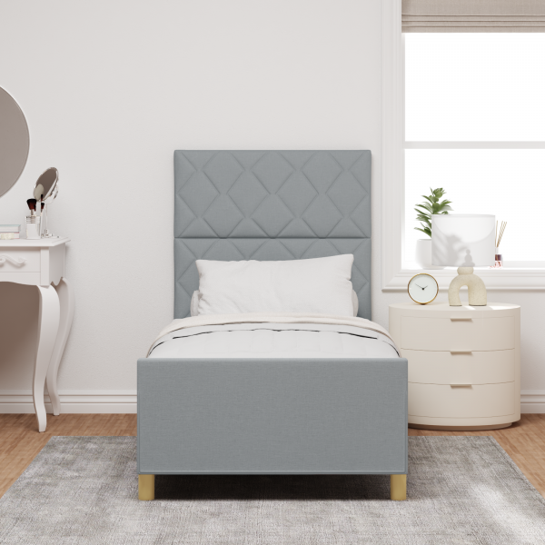 Cama  Cinzento-claro 100x200 cm Tecido M 5