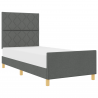 Cama  Cinza Escuro 100x200 cm em Tecido 3