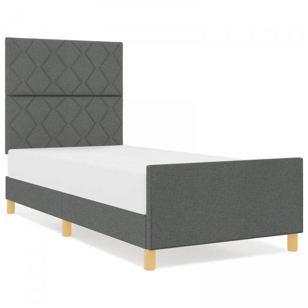 Estructura de cama tela gris oscuro 100x200 cm M 4