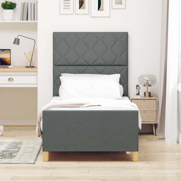 Cama  Cinza Escuro 100x200 cm em Tecido M 5