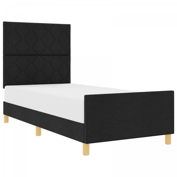 Estructura de cama tela negro 100x200 cm M 3