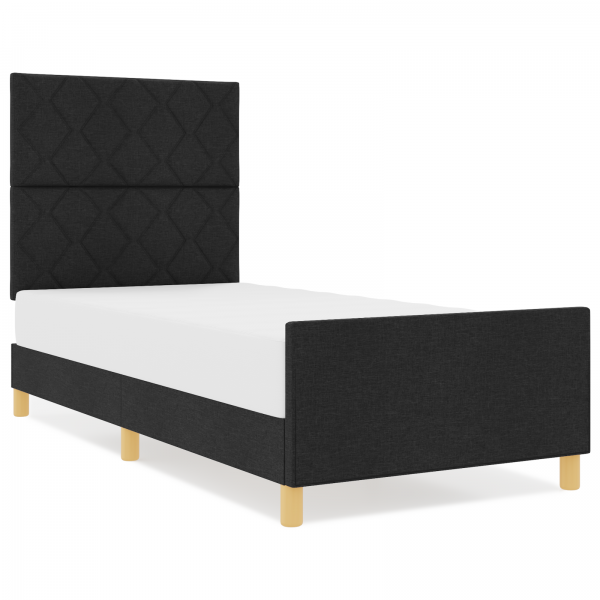 Cama  Preta 100x200 cm em Tecido M 4