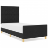 Cama  Preta 100x200 cm em Tecido 4