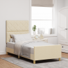 Estructura de Cama  en Crema. 100x200 cm. hecha de Tela 1