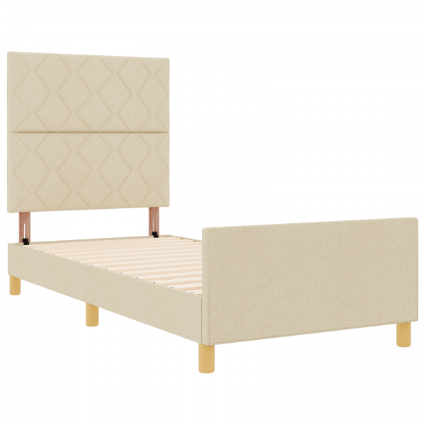 Cama  em Creme. 100x200 cm. feita de Tecido M 2