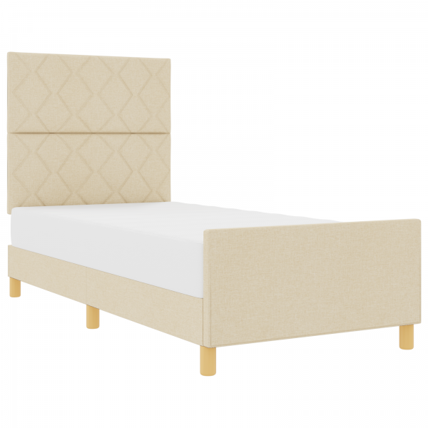 Cama  em Creme. 100x200 cm. feita de Tecido M 3