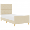 Estructura de Cama  en Crema. 100x200 cm. hecha de Tela 3