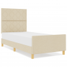 Cama  em Creme. 100x200 cm. feita de Tecido 4