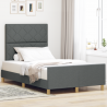 Estrutura de Cama de Tecido Cinza Escuro  120x190 cm 1