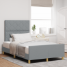 Estructura de cama tela gris claro 120x200 cm 1