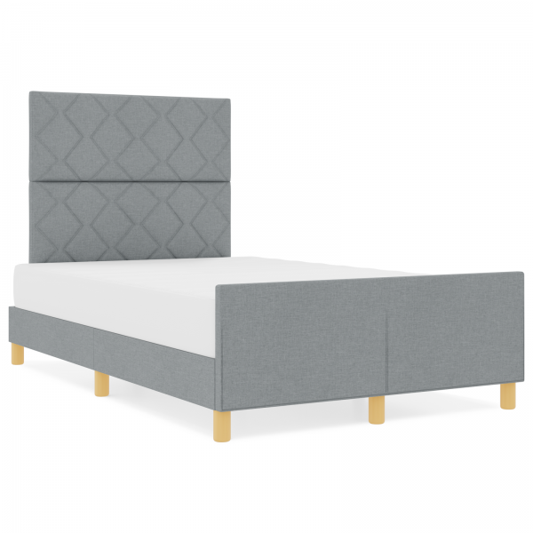 Estructura de cama tela gris claro 120x200 cm M 4