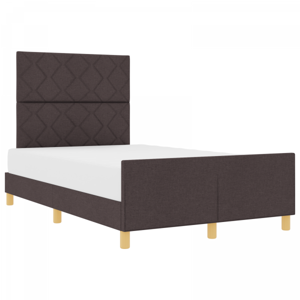 Estructura de cama tela marrón oscuro 120x200 cm M 3