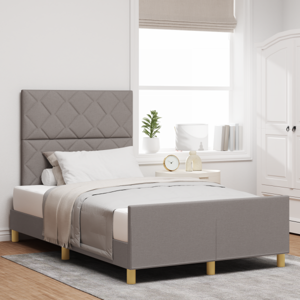 Estructura de cama tela taupé 120x200 cm D