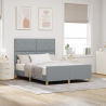 Estrutura de Cama  Cinza-claro 160x200 cm Tecido 1