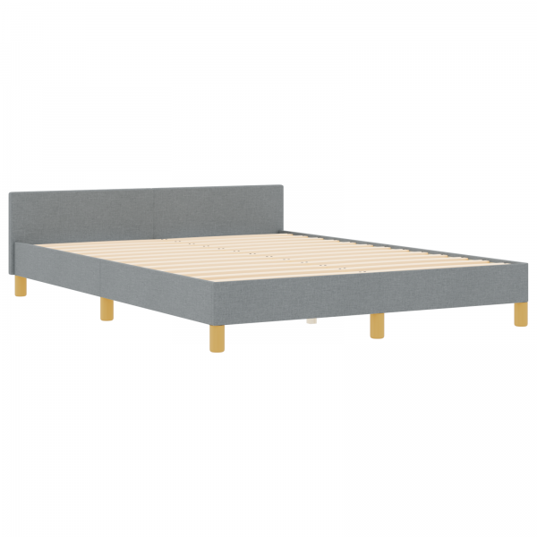 Estructura de cama tela gris claro 160x200 cm M 2