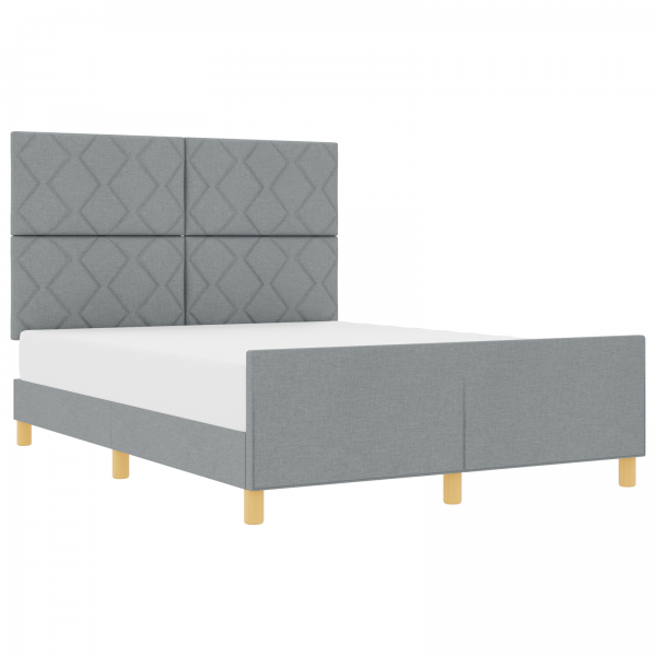 Estructura de cama tela gris claro 160x200 cm M 3